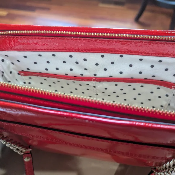 Kate Spade Patent Leather Bow Handbag in Gorgeous Red, Like NEW♦️ - Picture 13 of 16